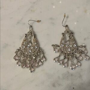 Elegant Silver Chandelier Earrings